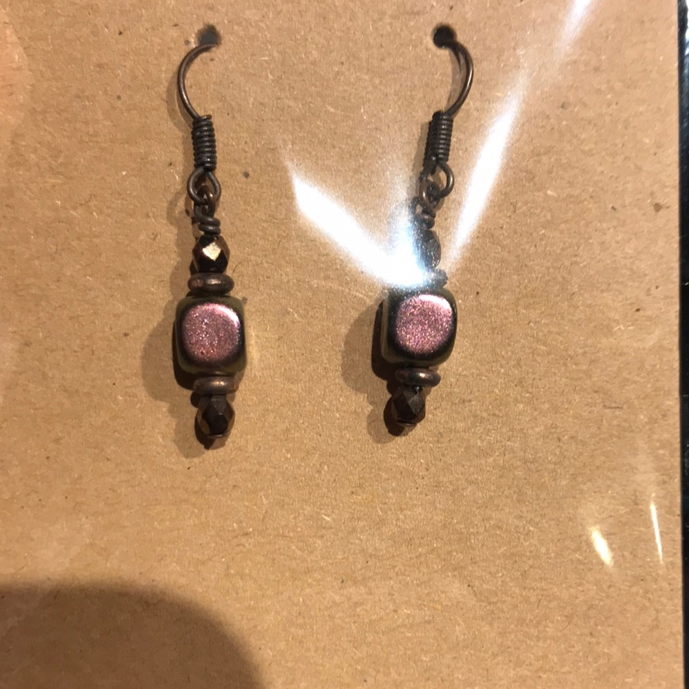 Purple metallic earrings